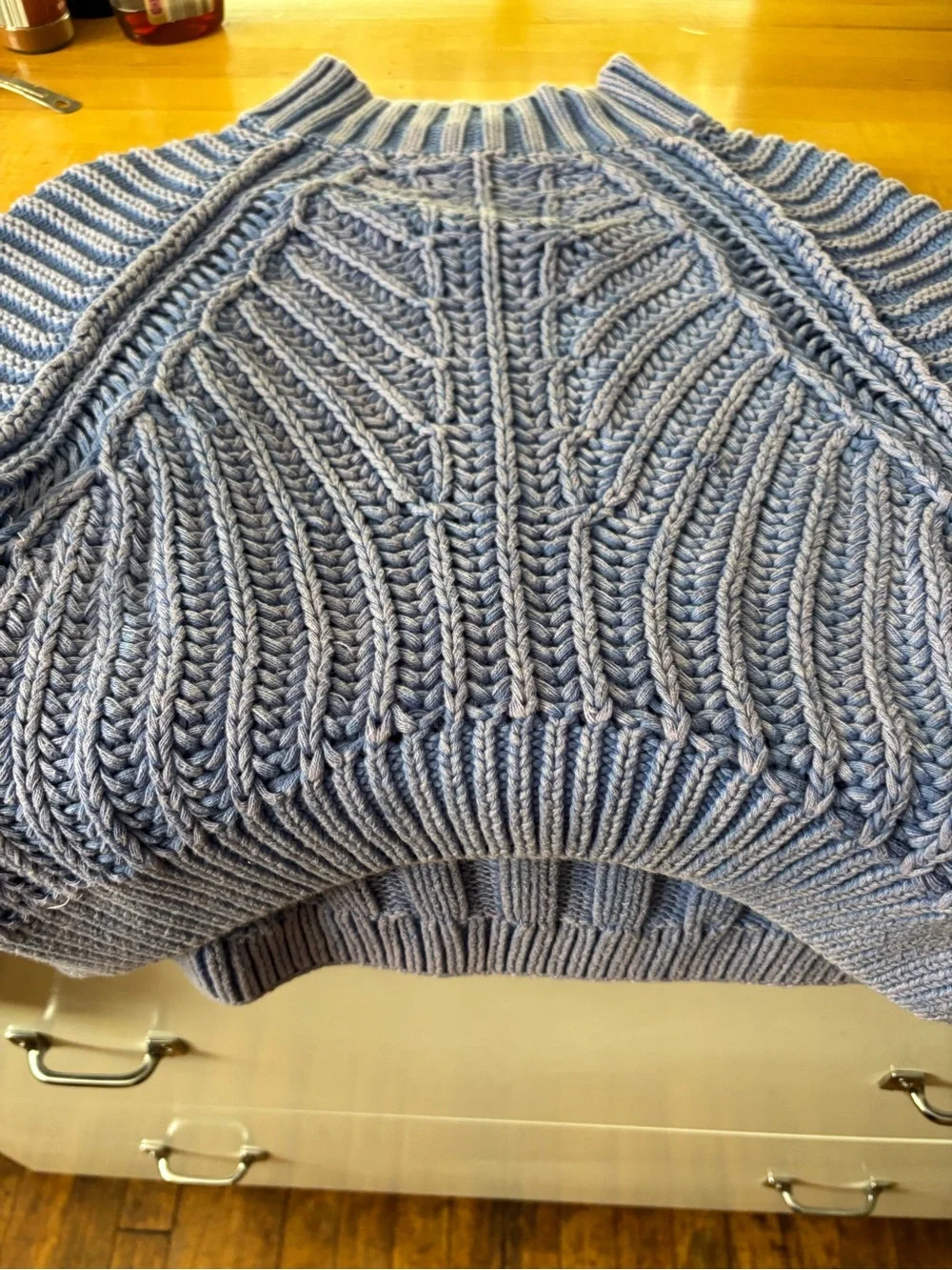 Free People Chunky Light Blue Turtleneck Sweater